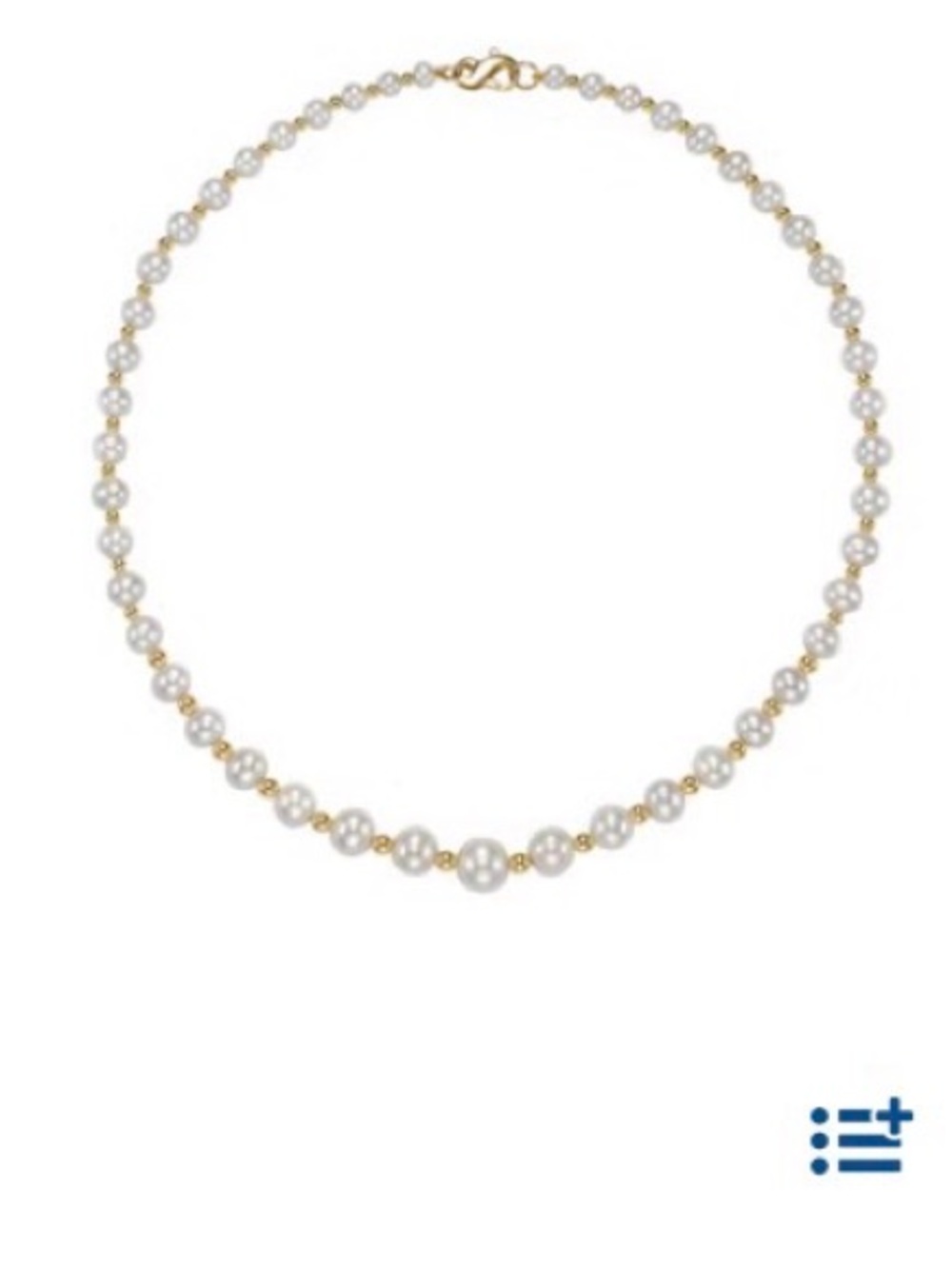 Classic White Pearl and Gold Bead Necklace and Earrings